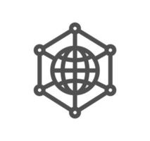 Global business related icon outline and linear vector. vector