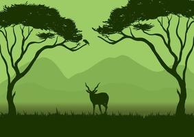 wildlife vector with green silhouette