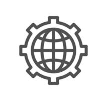 Global business related icon outline and linear vector. vector