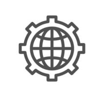 Global business related icon outline and linear vector. vector