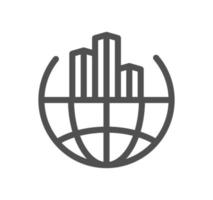 Global business related icon outline and linear vector. vector