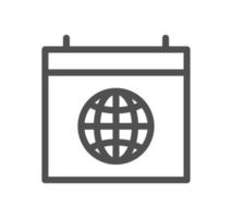 Globe related icon outline and linear vector. vector