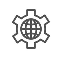 Globe related icon outline and linear vector. vector