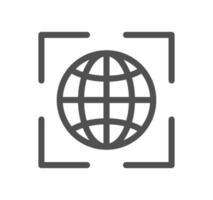Globe related icon outline and linear vector. vector