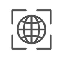 Globe related icon outline and linear vector. vector