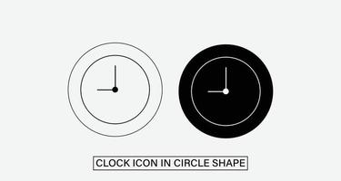 Clock Icon Vector In Circle Shape Free Download