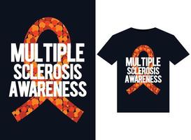 Multiple Sclerosis Awareness illustrations for print-ready T-Shirts design vector