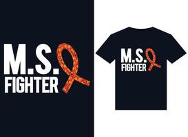 M.S. FIGHTER illustrations for print-ready T-Shirts design vector