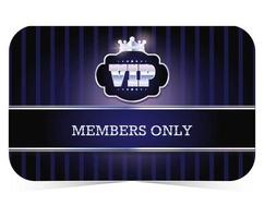 Members only. VIP card design template. Design with diamonds on luxury dark blue background. vector