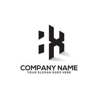 Hexagonal HX initial letter logo design with negative space style , perfect for business and finance company name,industry etc vector