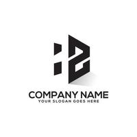 Hexagonal HZ initial letter logo design with negative space style , perfect for business and finance company name,industry etc vector