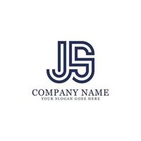 Inspiraciones del logotipo del monograma js, plantilla de logotipo de letras vector