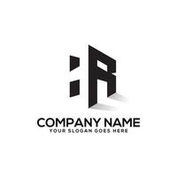diseño de logotipo de letra inicial hexagonal hr con estilo de espacio negativo, perfecto para el nombre de la empresa comercial y financiera, industria, etc. vector
