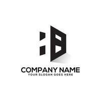 Hexagonal HB initial letter logo design with negative space style , perfect for business and finance company name,industry etc vector