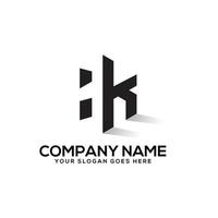 Hexagonal HK initial letter logo design with negative space style , perfect for business and finance company name,industry etc vector