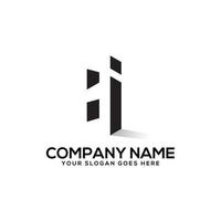 Hexagonal HI initial letter logo design with negative space style , perfect for business and finance company name,industry etc vector