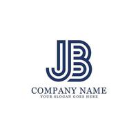 Inspiraciones del logotipo del monograma jb, plantilla de logotipo de letras vector