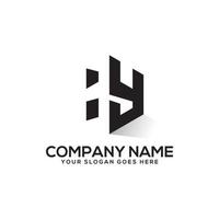 diseño de logotipo de letra inicial hexagonal hy con estilo de espacio negativo, perfecto para el nombre de la empresa comercial y financiera, industria, etc. vector