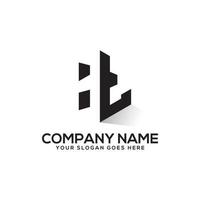 diseño de logotipo de letra inicial ht hexagonal con estilo de espacio negativo, perfecto para el nombre de la empresa comercial y financiera, industria, etc. vector