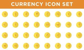 diseño de vector de estilo plano de iconos de moneda