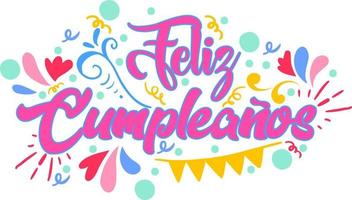 feliz dia de cumpleaños en español vector