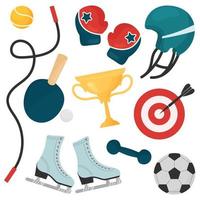 set of sport equipment vector