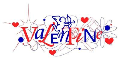 Happy valentines day modern classic style vector