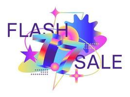 Flash sale promotion. Sale badge banner design vector