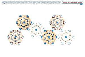 patrones decorativos geométricos islámicos, colección de fondo, imagen vectorial de ornamento islámico de fondo vector