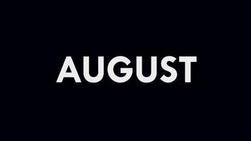 August Month Text Cool and Modern Animation, Month Name, Schedule video