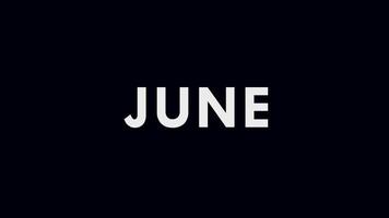 texte du mois de juin animation cool et moderne, nom du mois, calendrier video