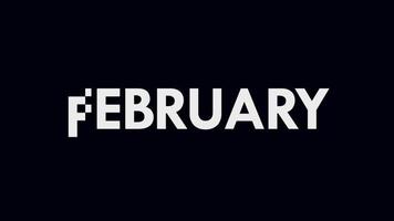 February Month Text Cool and Modern Animation, Month Name, Schedule video