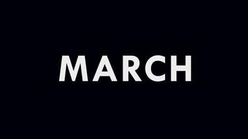 March Month Text Cool and Modern Animation, Month Name, Schedule video