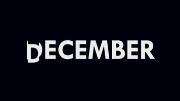 dicembre mese testo freddo e moderno animazione, mese nome, programma video