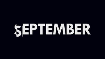 September Month Text Cool and Modern Animation, Month Name, Schedule video