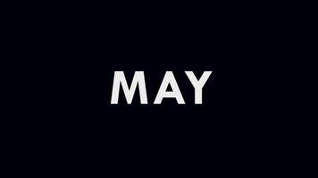 May Month Text Cool and Modern Animation, Month Name, Schedule video