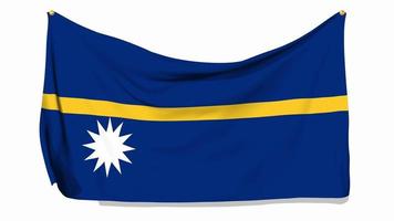 Nauru Flag Waving and Pinned on Wall, 3D Rendering, Chroma Key, Luma Matte Selection video