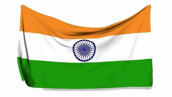 Indian Flag Waving and Pinned on Wall, 3D Rendering, Chroma Key, Luma Matte Selection video