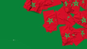 Morocco Flag Cloth Falling from Right Side on Floor, 3D Rendering, Chroma Key, Luma Matte Selection video