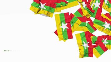 Flag Cloth Falling from Right Side on Floor, 3D Rendering, Chroma Key, Luma Matte Selection video