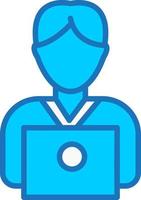 User Working On Laptop Vector Icon