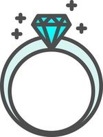 icono de vector de anillo de diamante