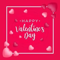 Happy Valentine's Day Square Banner Designs. Set of Design Templates for Valentines Day Banner Advert or Social Media Post. 'Happy Valentine's Day' Text on Background with Heart Decoration vector