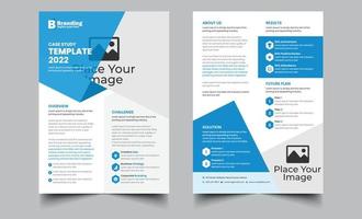 Case Study Layout with Red Double Side Flyer Design.Business Case Study Booklet Layout with red elements vector