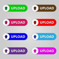 Set of upload button icon. Vector illustration.