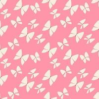 patrón de mariposa sin costuras. vector transparente de mariposas blancas sobre fondo rosa para tela o papel impreso.