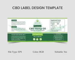 CBD Label Design Template, Hemp Oil Label Design and Product Packaging Design vector