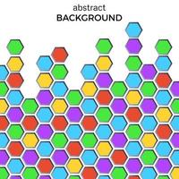 Abstract background with color hexagons elements. Vector illustration.