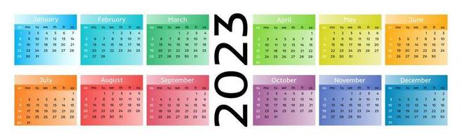 Calendar for 2023 isolated on a white background vector