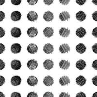 Seamless pattern with hand drawn black circle scribble smear. Abstract grunge texture. Vector illustration